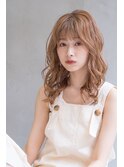 【kate 大宮】愛されギザギザバングxアプリコットベージュ