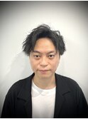 センターパートスパイラルパーママッシュ