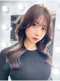 韓国ヘア_斜めバンググレージュカラーシルキーベージュ_39403