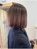 【お客様スタイル】ピンクベージュバレイヤージュ