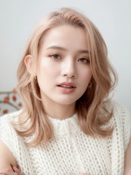 アース 相模大野店(EARTH) 20代30代40代ダブルカラーブリーチ耳掛けシースルーバンク