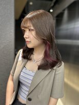 ペレ 栄店(PELE) デザインカラー/レイヤーカット/ウェットヘア/オリーブベージュ