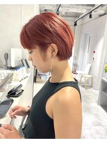 キートス(Kiitos)&nbsp;暖色カラーピンクオレンジショート梅田暖色カラー