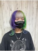 【JLB.MOE】パープル×グリーン×ホワイトベージュカラー