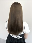 オリーブグレージュ 透明感カラー 髪質改善 ストレート