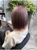 【顔周り似合わせカット】レイヤーボブ/チェリーレッド