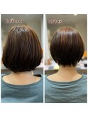 メルティ―カラーフェミニンロングマッシュウルフボブヘア着物
