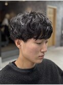 MEN’S HAIR/ブルーブラック/フェザーパーマ/津田沼