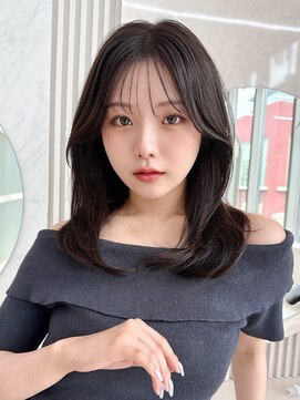 アフロート エル 錦糸町(AFLOAT L) 【20代30代】小顔レイヤーミディアム/黒髪/暗髪/ココアベージュ