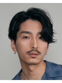 原宿ルーズパーマメンズセンターパートビジネスヘアメンズカット