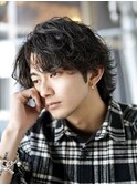 渋谷波巻きパーマツイストスパイラルパーマセンターパートウルフ
