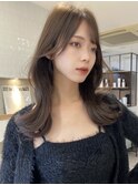 ナチュラルくびれヘア×ラベンダーベージュ 韓国 水越