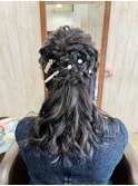 華やかハーフアップ