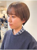 すっきりショート×オリーブブラウン
