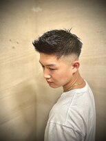 プラウド(PROUD)&nbsp;"男前"アップバングメンズビジネスフェードスタイル/田町/理容室