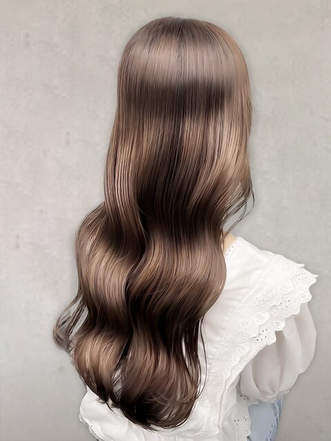 20代30代40代髪質改善ロング韓国風ミルクティベージュ透明感