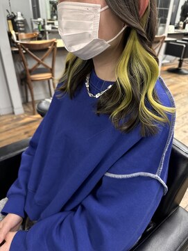 ヘアサロンエムフィス 池袋東口(HAIR SALON M Fe's) ライムイエローの推しイヤリングカラー