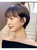 丸みショートマッシュショートハンサムショート耳かけショート