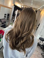 ブレンド 渋谷(BLend)&nbsp;前髪ハイライトカラーこなれミディイメチェンウェーブパーマ