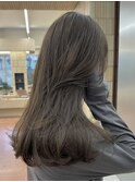 ブリーチなし オリーブグレージュ アッシュ 赤味消し 春カラー