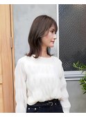 ミディアムレイヤー×極細ハイライトベージュ◯