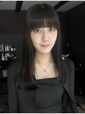 ワイドバング/フルバング/前髪カット/透明感カラー/グレージュ