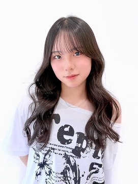 ミュウ(Miiiu) ラフウェーブ黒髪ロングヘア大人可愛い艶髪10代20代30代40代