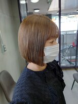 ピンク バイ アンジェリカ 瓢箪山店(PINQ by ANGELICA) #PINQ #ぷつっとボブ #ミルクティーベージュ