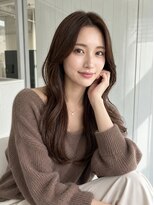 バーシャミ 博多(Baciami)&nbsp;20代/30代/小顔見え顔まわりレイヤー×艶感ブラウンロング