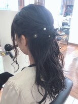 花やの前の美容室 山梨本店 お呼ばれヘアアレンジ＊編み込みハーフアップ