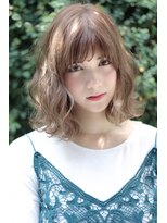 クーエフー(coo et fuu) 20代30代外ハネふんわりボブミルクティーアッシュ小顔パーマ