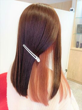 アズールサン 草加西口店(azule-sun) 10代20代のカワイイ秋の暖色系　ピンクインナーカラー　[草加駅]