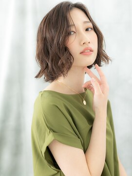 ドクターズ サロン ラブ(Dr's Salon LAB) かきあげ前髪くせ毛風ナチュラル大人ボブb古河20代30代40代