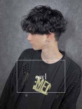 アウル 心斎橋(owl) 波巻き×スパイラルパーマ×黒髪×マッシュ×カジュアル