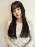 小顔前髪顔周りレイヤー×グレージュカラー デザインカラー