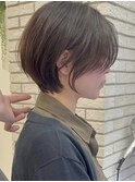 白髪ぼかし/ひし形/癖毛/大人ショートボブ/60代50代40代