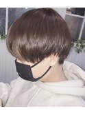 抜け感ベージュ＋刈り上げマッシュ