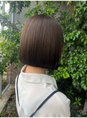 切りっぱなしボブ/ダークブラウン