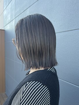 カンゴールサロン 郡山ノース(KANGOL) #ぷつっとボブ#切りっぱなしボブ#寒色カラー#秋オススメカラー