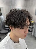 縦落ちセンターパート/ツイストスパイラルパーマ/名古屋栄メンズ