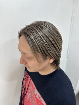 アヤメ 巣鴨店(ayame) メンズバレイヤージュ_ウルフカット_白髪ぼかし_ブリーチ(巣鴨