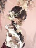 袴着付け　サイド編みおろしヘアアレンジ　卒業式　謝恩会