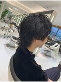 ウルフパーマ黒髪ニュアンス＠20代30代40代50代