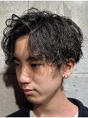 サイドパート×ツイストスパイラルパーマ