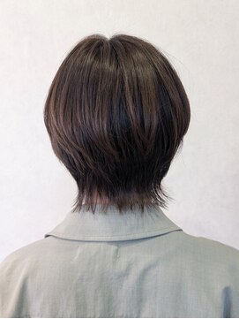 イリエヘア 川口(irier hair) ブリーチ無し柔らかグレージュショートウルフ【薬師神】