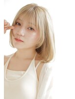 メルカ 天王寺(melca.)&nbsp;ぱっつんボブ/顔まわりカット/ブリーチダブルカラー