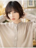 斜めバンググレーブラウンレイヤーショートh4大宮20代30代40代