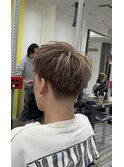 フリンジヘア×ブラウン×メッシュ