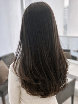 エアー 青山(AIR) ロングレイヤーカットココアブラウン顔まわりカット