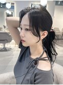 韓国ヘア/くびれヘア/後れ毛/アッシュ/サイドバング